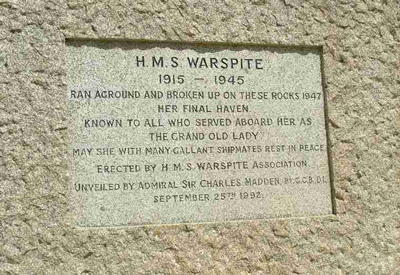 HMS Warspite memorial stone